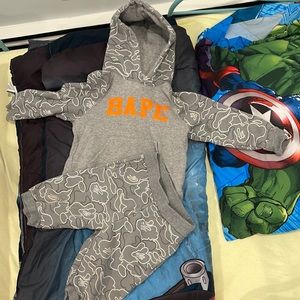 BAPE sweater and pants outfit